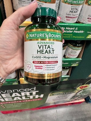Nature's Bounty Vital Heart CoQ10 Magnesium 120 Softgels Rapid Release