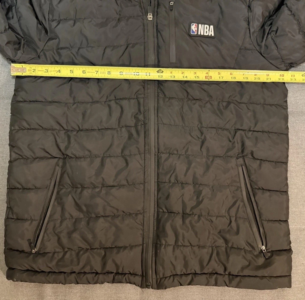 Mens NBA Lightweight Packable Puffer Zip Front Hooded Jacket Size M - product detail image 5