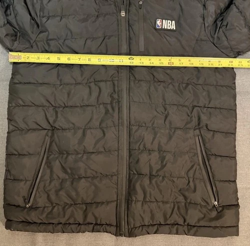 Mens NBA Lightweight Packable Puffer Zip Front Hooded Jacket Size M image 5