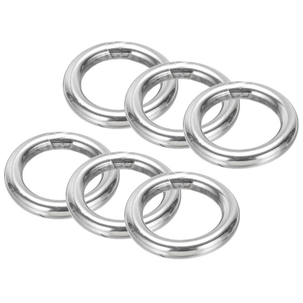 "1.2\" Metall O Ringe 6Stk 304 Edelstahl O-Ring Schwere Glatt Runde Ringe 5Mmx30Mm"-image