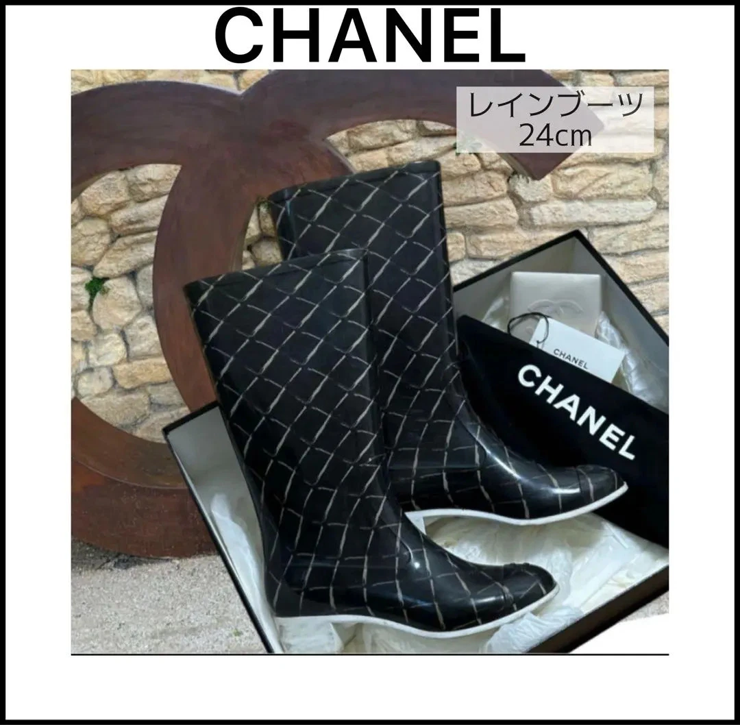 CHANEL Low 3/4 to 1 1/2 Inch Rain Boots for Women for sale | eBay
