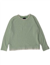 CREW CLOTHING Womens Crop Sweatshirt Jumper UK 14 Medium Green Cotton AH14