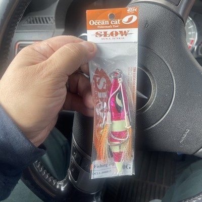 Ocean Cat 150 g Slow Tuna Junkie pink, and white Fishing Lures