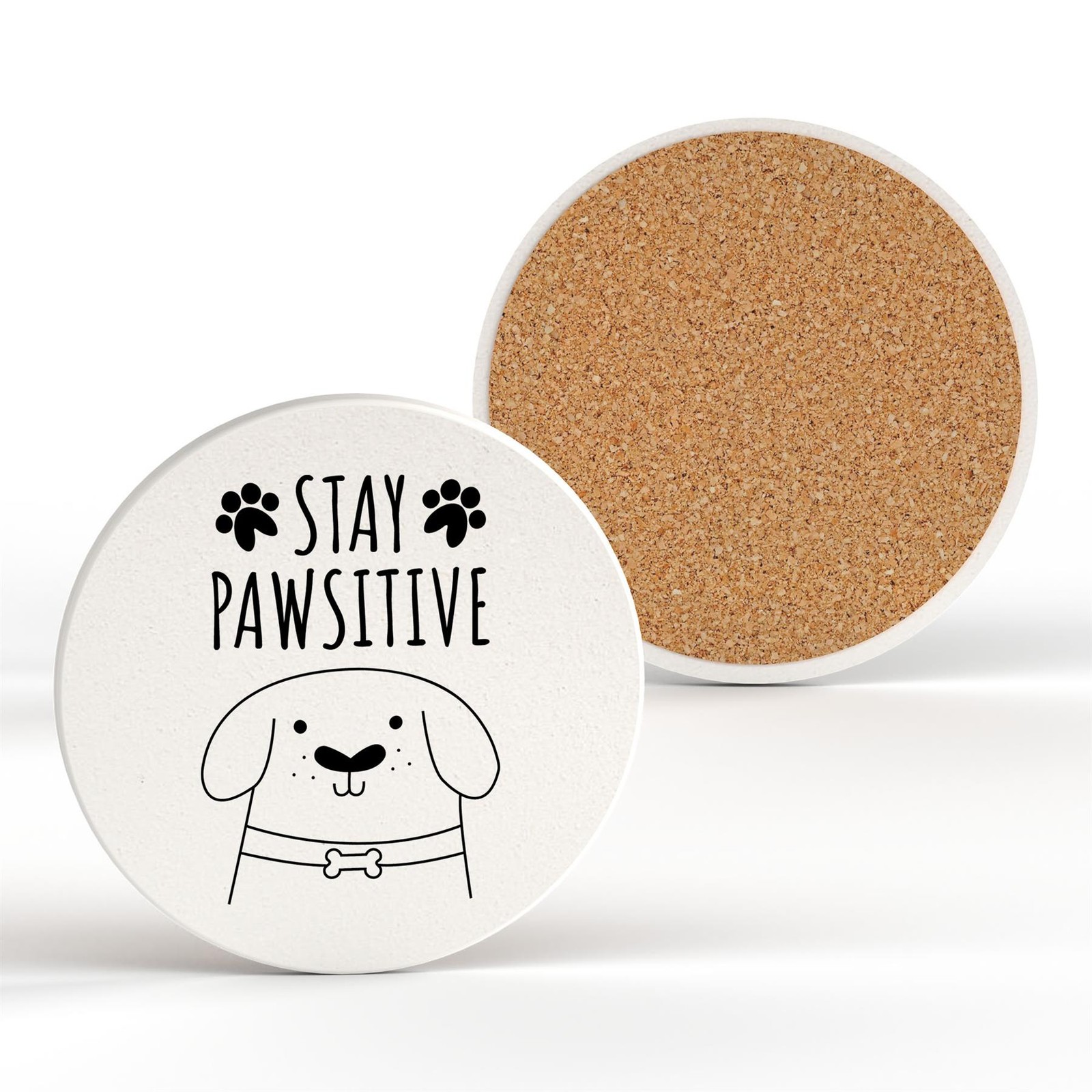 PAWSITIVE DOG CERAMIC ROUND COASTER