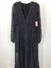 Pre-Owned Maje Black Size 3 Shift Maxi Long Sleeve Dress