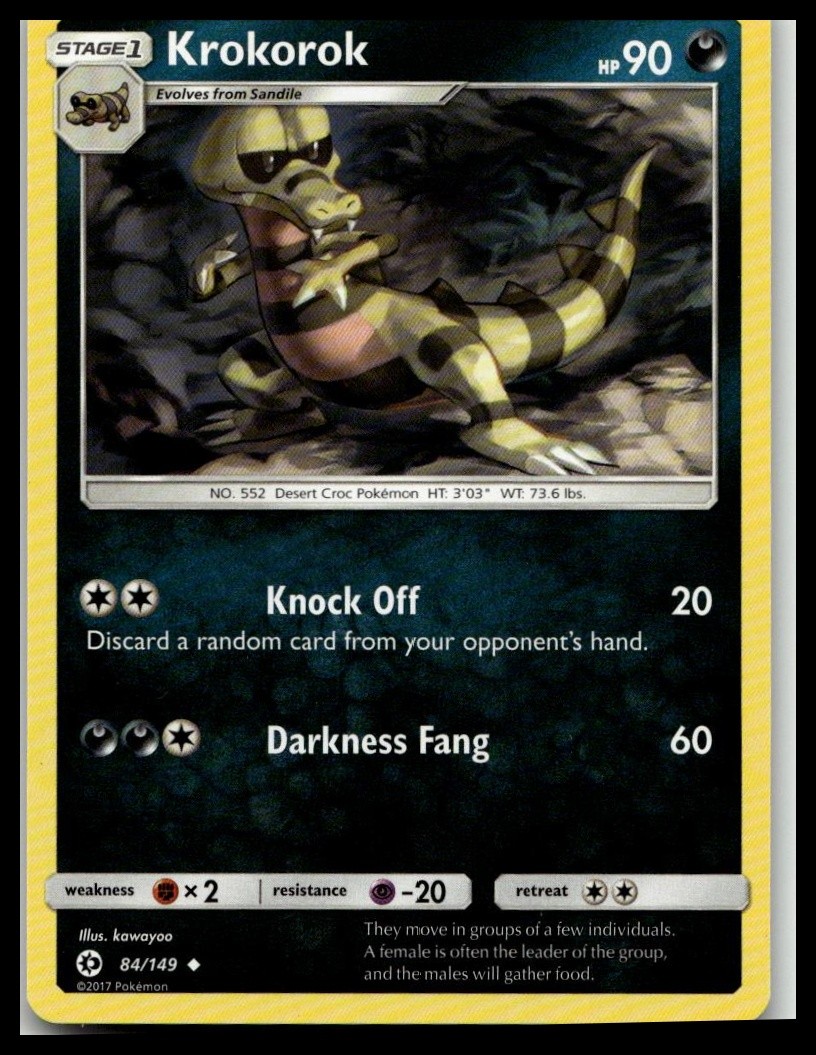 Krokorok - 84/149 - Uncommon - Sun and Moon Base Set -