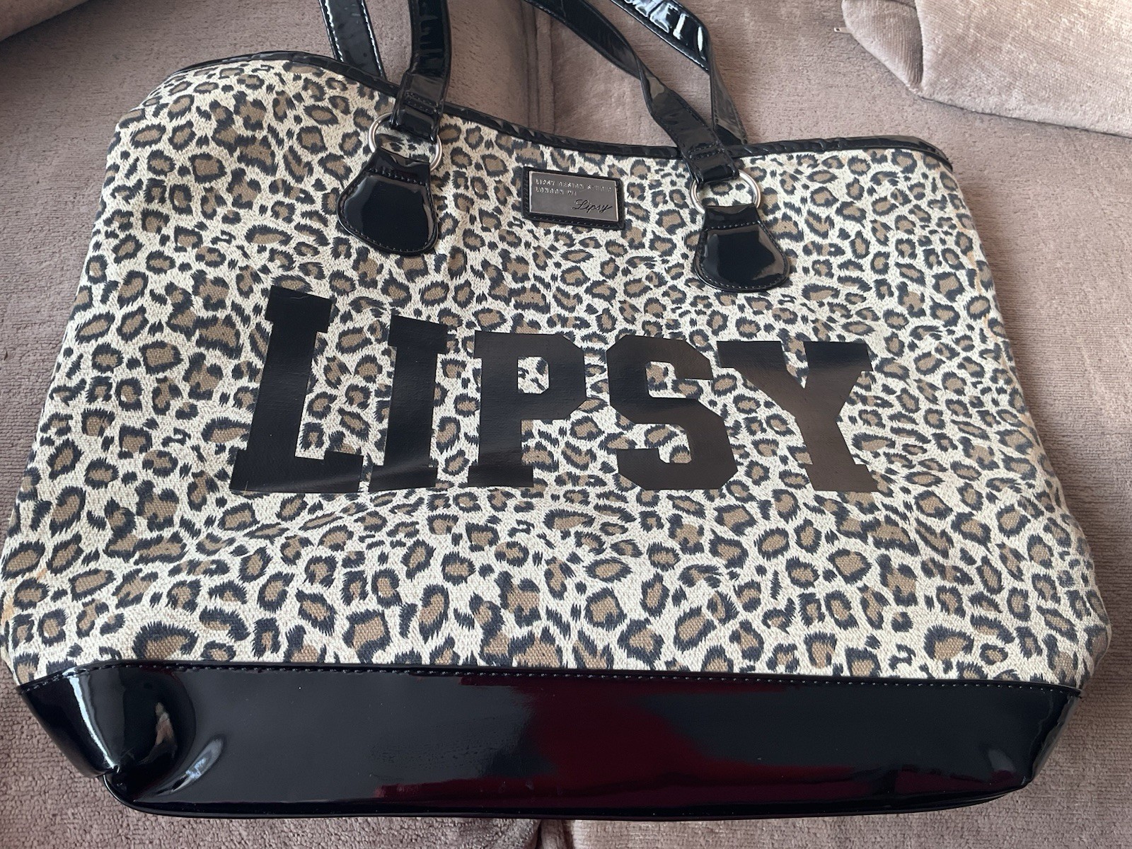 Lipsy London Leopard Skin Pattern Patent Bag
