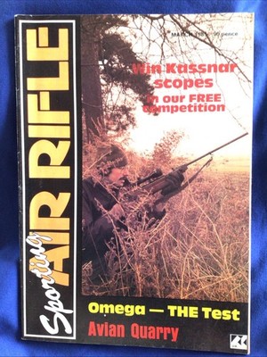 Sporting Air Rifle March 1985. Webley Omega/Bowkett s Meteor/Ballistics Theory.