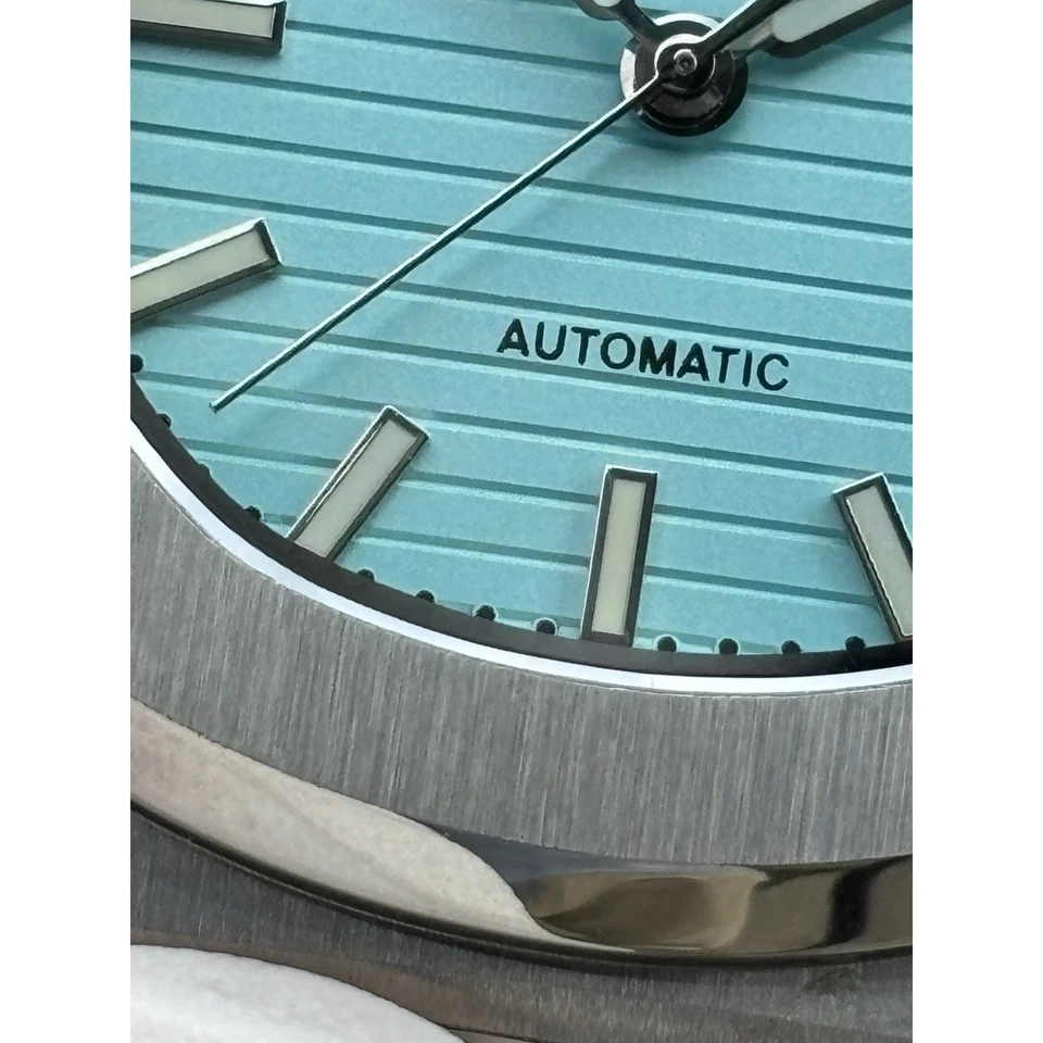 Seiko NH35 Mod Watch 41mm Ice Blue Textured Dial Steel Automatic Sapphire - Image 3 of 4