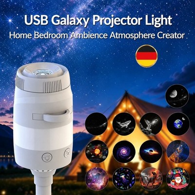 Plug and Play HD Star Projektor Nachtlicht, USB Galaxy Ocean Decke Projektor DE