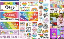 76 PCS Original Funny Gay Prank Bumper Stickers, Funny LGBT Bumper Sticker a
