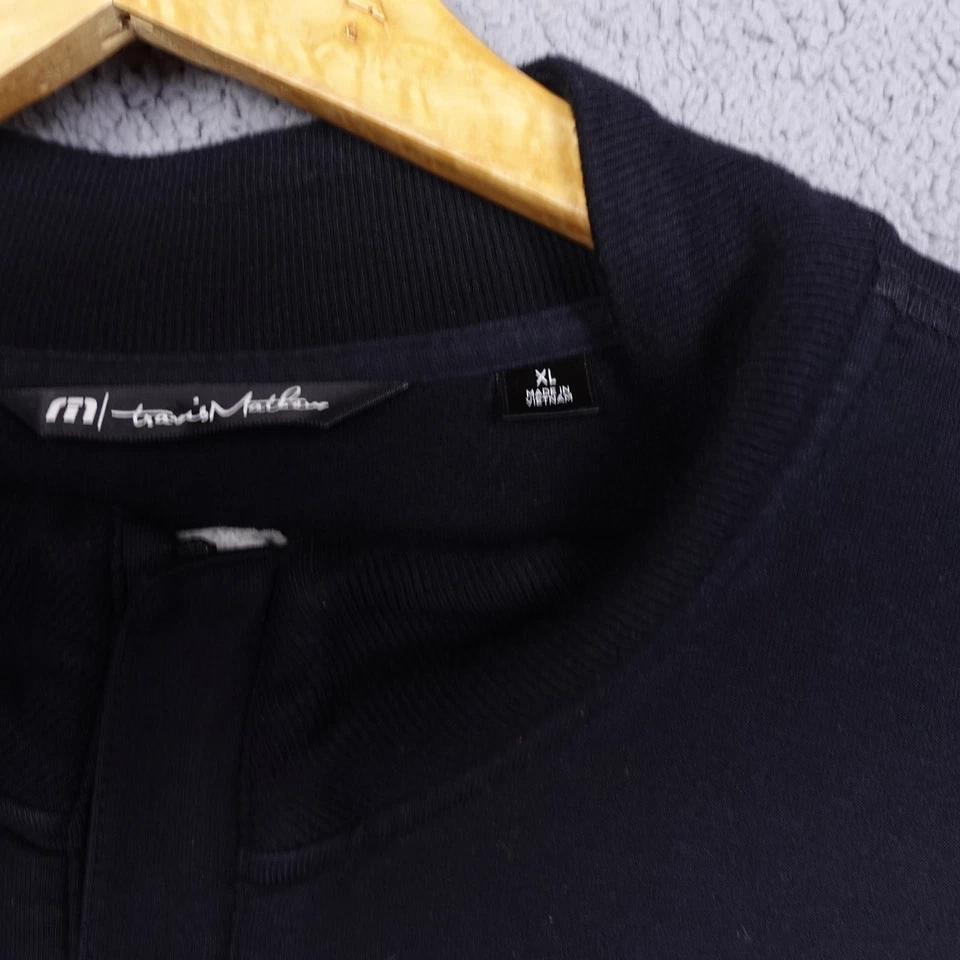 Pullover de golf Travis Mathew para hombre XL negro Aleca 1/4 cremallera bandera americana elástico Foto 2 de 4