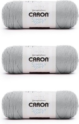 Caron Simply Soft Feathered Gray Yarn - 3 Pack of 3 Pack, 