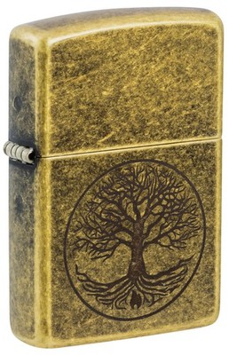 Zippo Tree of Life Antique Brass Windproof Pocket Lighter, 29149