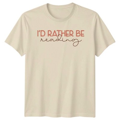 T-Shirt I'd Rather Be Reading Buchliebhaber Geschenk Unisex Hobby Tee