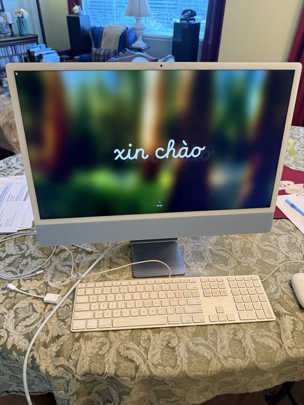Apple iMac 24" (256GB SSD, Apple M1, Blue)
