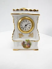 Porcelaine Imperia Limoges Minature Clock 2 1/2" Tall