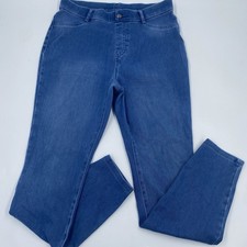 Time and Tru Womens High Rise Pull On Jeggings Medium Wash Skinny Size M 8-10