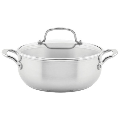 Casserole with Lid, 4-Quart, Brushed Stainless Steel