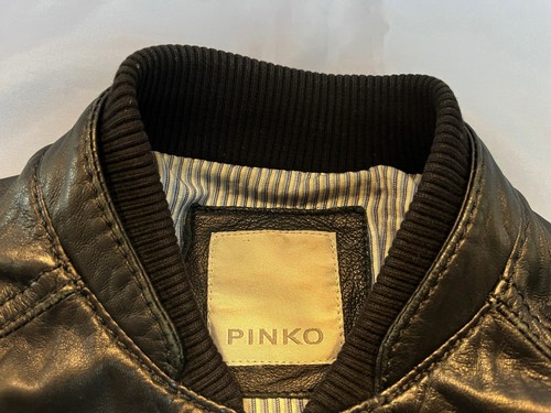 PINKO, chaqueta de cuero, negro, talla 36 - Imagen 6 de 9