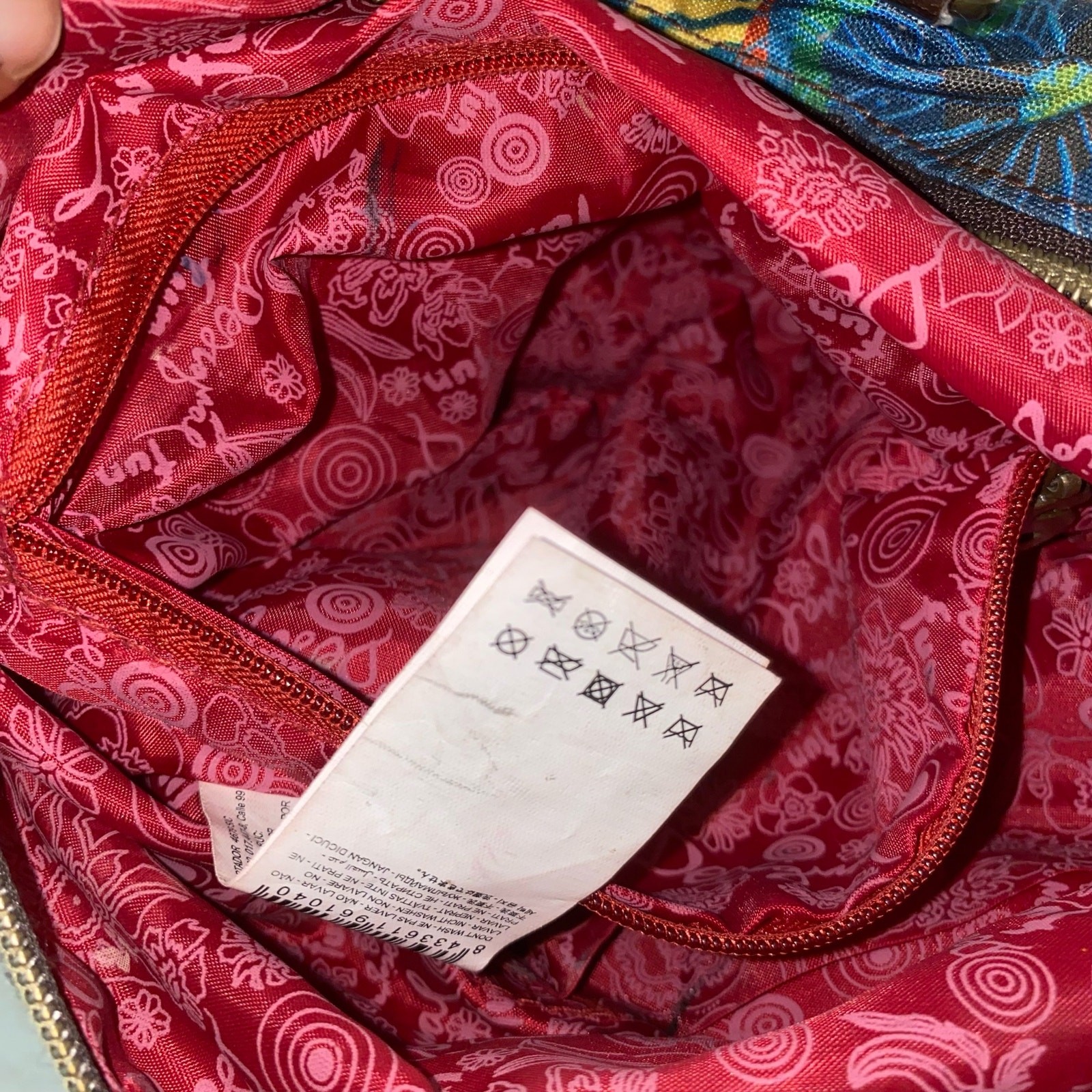 Desigual Patchwork Embroidered Studded Clutch Cro… - image 8