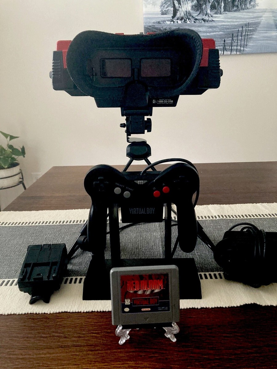 TESTED Nintendo VIRTUAL BOY-Controller-Power Cd-RED ALARM-Stands