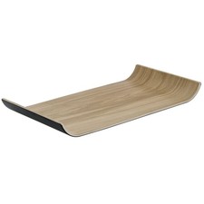 HUBERT  Melamine Tray Black and Light Wood - 12 3/4" L x 6 7/8" W x 1 1/5" H