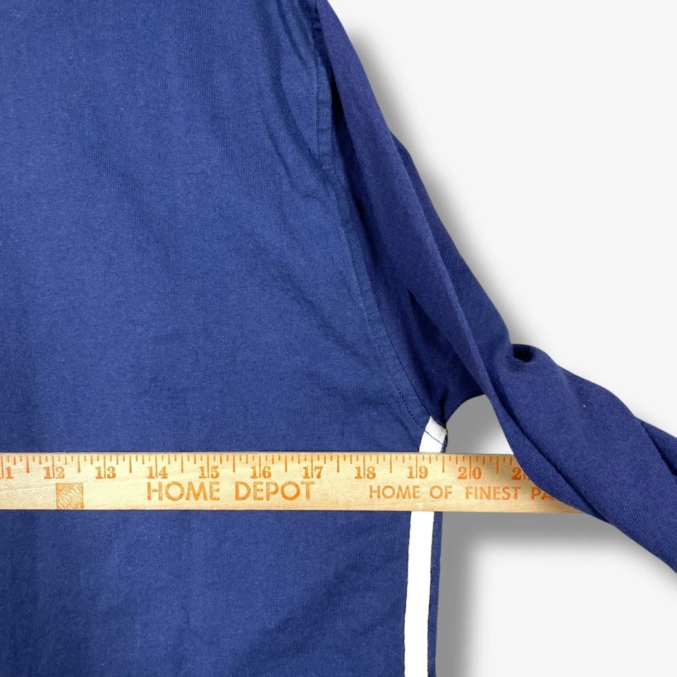 Y2K Adidas Long Sleeve Shirt Youth XL Navy Blue Embroidered Logo Retro Sporty - Image 4 of 4