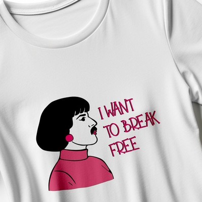 EXKLUSIVES FREDDIE MERCURY QUEEN I WANT TO BREAK FREE T-Shirt | alle Größen