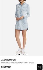 Women's size S 'JAC + MOOKI' Gorgeous chambray vintage wash shirt dress - EUC