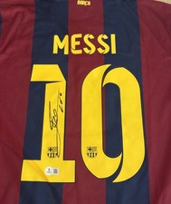 LIONEL MESSI SIGNED BARCELONA JERSEY BAS BECKETT LOA