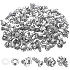 110 Pcs/55 Set Rack Mount Screws and Cage Nuts for Server M6x20MM, silver