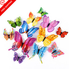 OPSEAM 3D Butterfly Wall Decor Decorations Stickers with Colorful