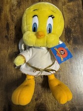 Vtg 1998 Warner Bros Looney Tunes 14" Tweety Bird Angel Plush ACE Play By Play