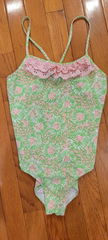 NWOT Lilly Pulitzer sunnyside lion girls bathing suit XL (14)