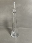 Sehr alte Kristallglas-Karaffe m. Glasstopfen, 32cm hoch, mit Gravur