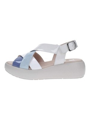 Callaghan Sandale Leder Damen weiß/blau 34001