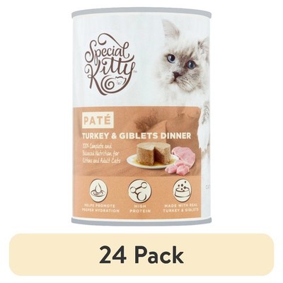 Wet Cat Food Pate Turkey & Giblets Dinner, 24 Pack of 22 oz Cans