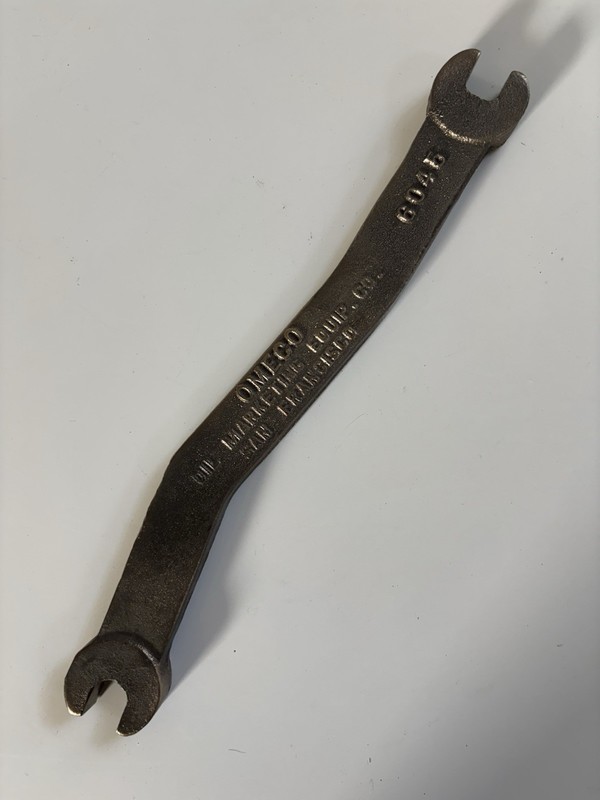Antique Omeco Oil Marketing Equip. Co. Wrench San Francisco Bronze Color