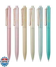 Mr. Pen- Retractable Gel Pens, 6 Pack, Black Ink Gel Pens Fine Po