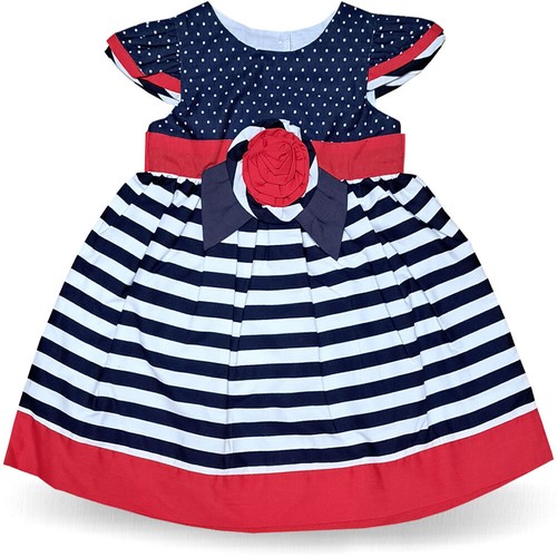 Kleid Baby Kinder Sommerkleid Mädchen Hochzeit Kleider Gestreift Blumen Punkte - Bild 59 von 107
