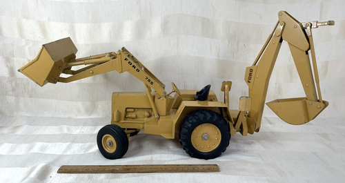 Vintage ERTL Ford 755A Backhoe Loader 1/12 Diecast Metal Tractor Farm Toy