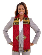 Red Diamond African Print Stole/Sash