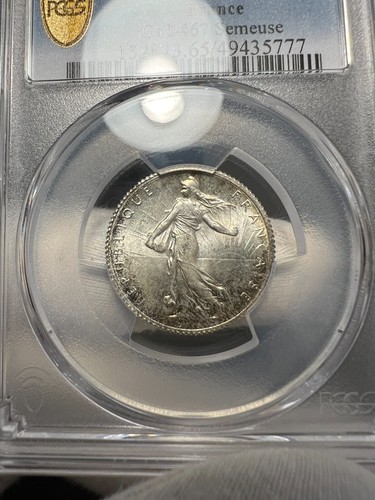 1920 France Silver 1 Franc Coin PCGS MS65 - Picture 2 of 5