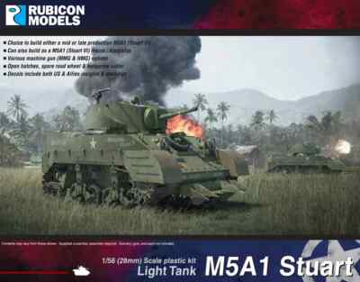 Rubicon Models:  280023 M5A1 Stuart / M5A1 Recce Light Tank-28mm 1/56 Scale