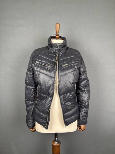 Diesel Womens Puffer Jacket Size S Black Nylon Long Sleeve Full Zipper