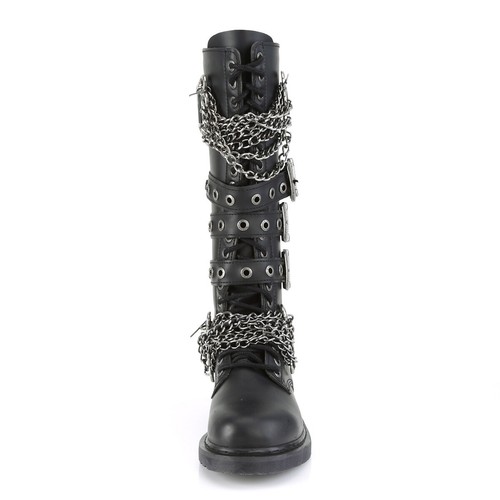 Bolt 450Goth Combat Biker Knee Boots Black Matte Men Sizes IN HOUSE NY DEMONIA - Picture 4 of 5