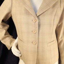PENDLETON Tan Brown Green Orange Check Plaid Wool Women Jacket Coat Size 12P