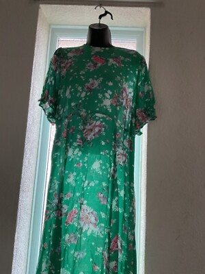 BRANDNEU DAMEN GHOST-X BLUMEN PUFFÄRMEL MIDAXI TEE KLEID GRÖSSE 20