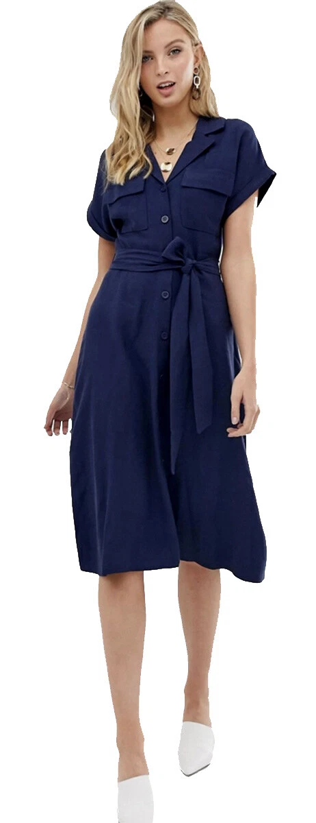 Oasis navy 2025 shirt dress